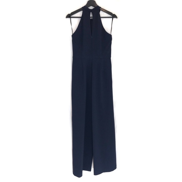Julia Jordan Wide Leg Knot Neck Jumpsuit in Navy - Picture 8 of 8